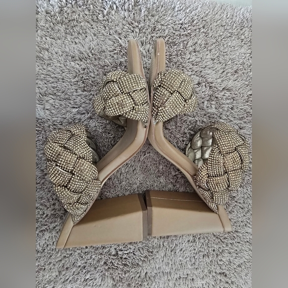 Steve Madden Tan Braided Slip-On Sandals - Picture 9 of 13